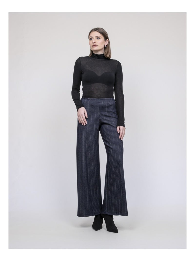 Pantalon large chevron EVARISTO Bleu marine - Kiabi