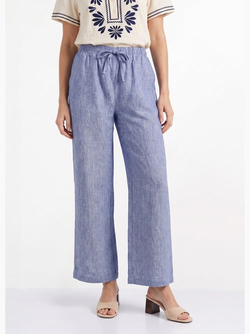 Pantalon large chiné élastiqué avec lin - AFIBEL - Kiabi Pantalon large chiné élastiqué avec lin - AFIBEL - Kiabi
