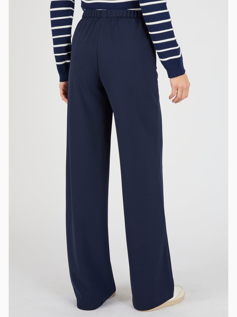 Pantalon large classique en maille - Damart Bleu - Kiabi
