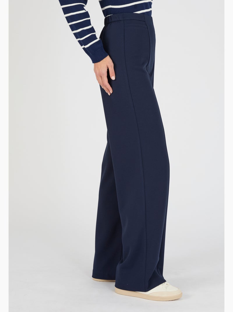 Pantalon large classique en maille - Damart Bleu - Kiabi