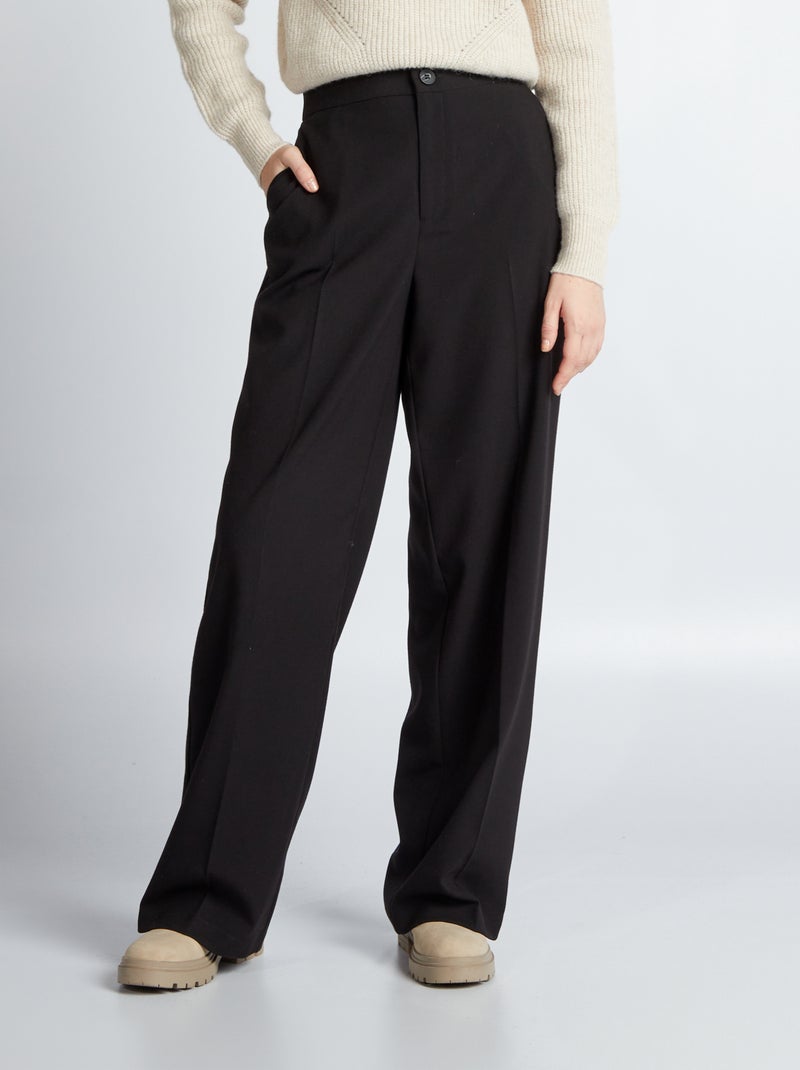 Pantalon large classique noir - Kiabi
