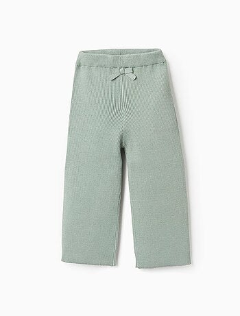 Pantalon Large Côtelé avec Nœud