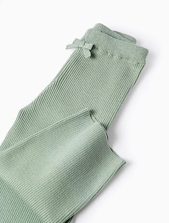 Pantalon Large Côtelé avec Nœud