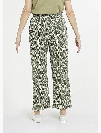 Pantalon large coton, broderie anglaise - AFIBEL
