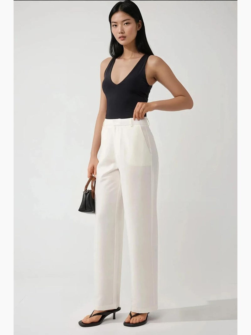 Pantalon large coupe décontractée hiccup Blanc - Kiabi