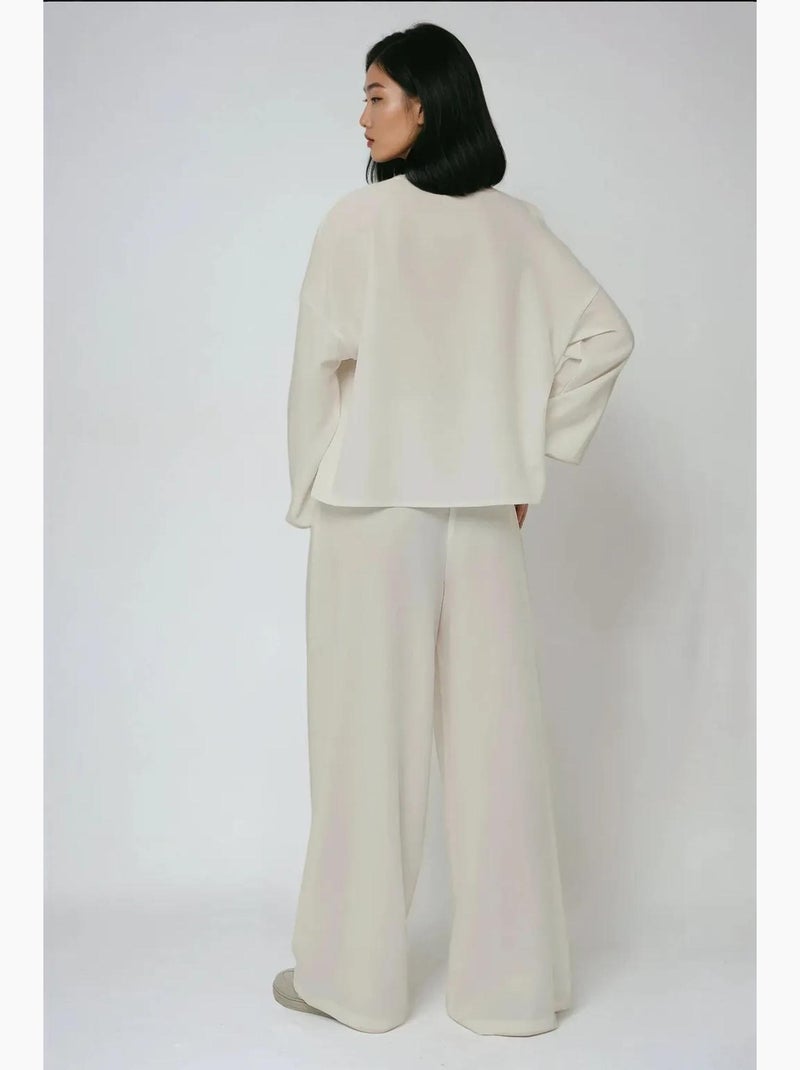 Pantalon large coupe décontractée hiccup Blanc - Kiabi