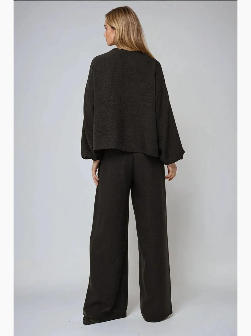 Pantalon large coupe décontractée hiccup Noir - Kiabi