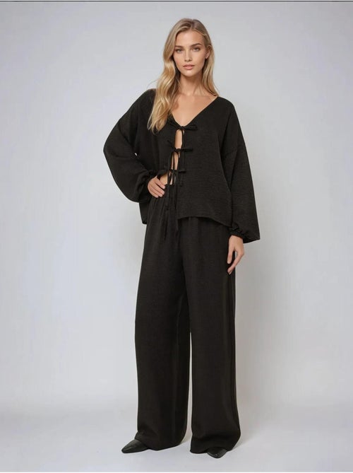 Pantalon large coupe décontractée - Kiabi Pantalon large coupe décontractée - Kiabi