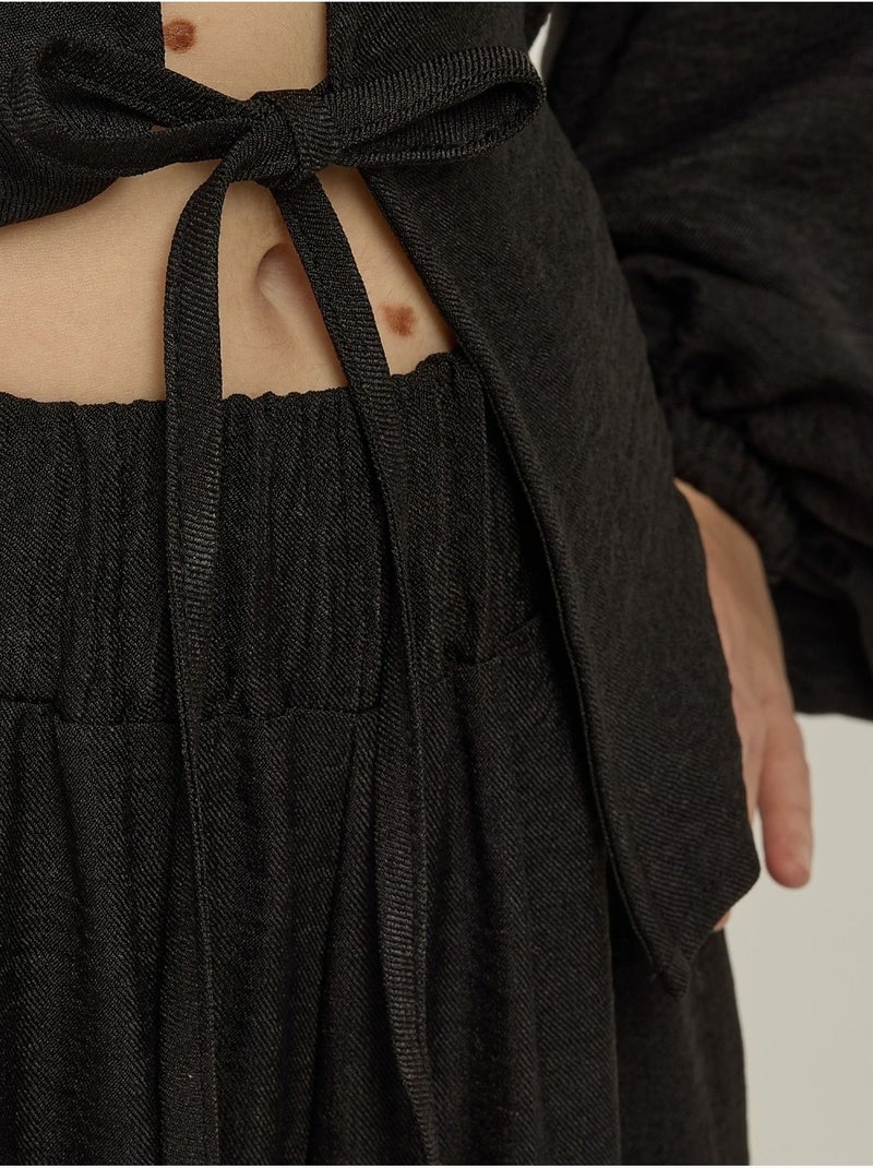 Pantalon large coupe décontractée Noir - Kiabi