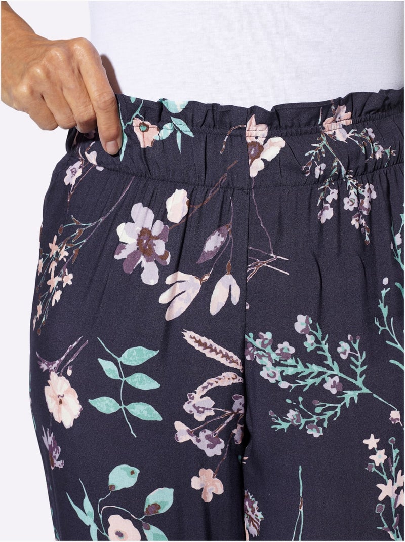 Pantalon Large Coupe Large Mode - Taille Standard - Moda Vilona Bleu Rose - Kiabi