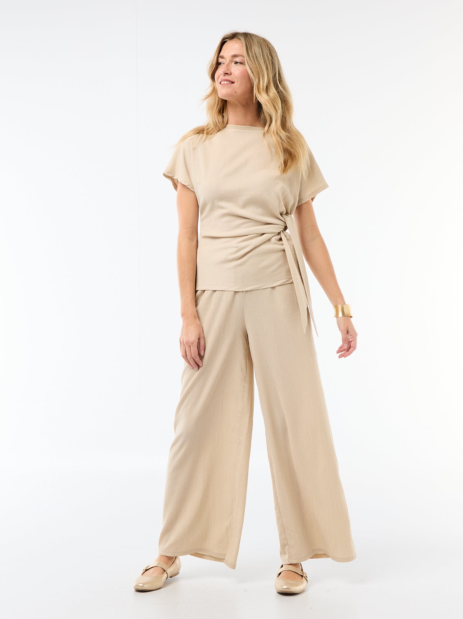 Pantalon large crêpé à 2 poches