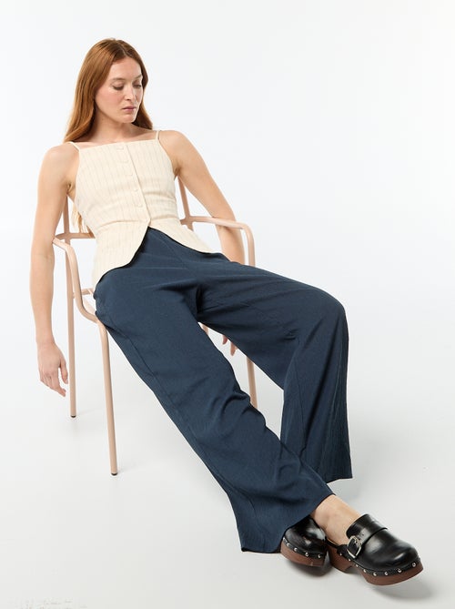 Pantalon large crêpé à 2 poches - Kiabi