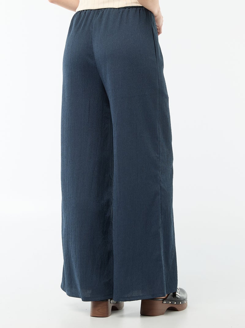 Pantalon large crêpé à 2 poches Bleu - Kiabi