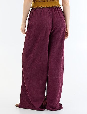 Pantalon large en maille femme