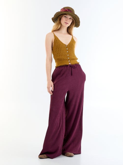 Pantalon large crêpé à 2 poches - Kiabi