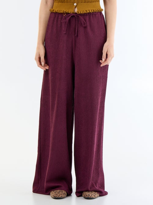 Pantalon large crêpé à 2 poches - Kiabi