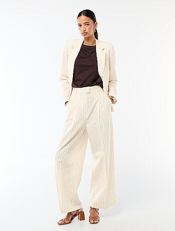 Pantalon large de cérémonie en lin mélangé