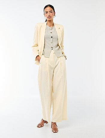 Pantalon large de cérémonie en lin mélangé