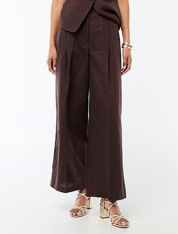 Pantalon large de cérémonie en lin mélangé