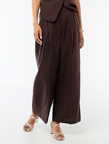 Pantalon large de cérémonie en lin mélangé