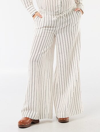 Pantalon large de maternité en lin mélangé