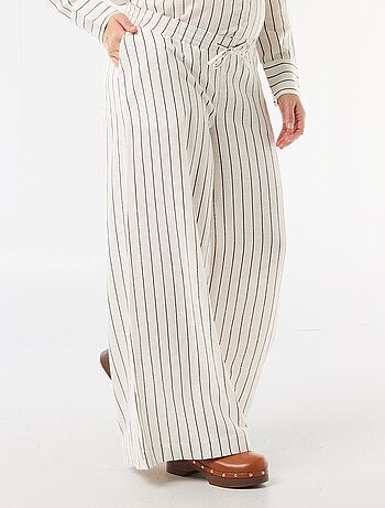 Pantalon large de maternité en lin mélangé
