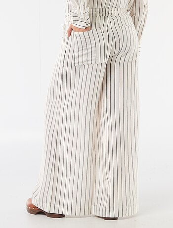 Pantalon large de maternité en lin mélangé