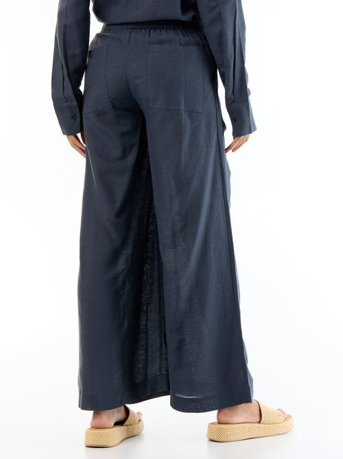 Pantalon large de maternité en lin mélangé - Kiabi Pantalon large de maternité en lin mélangé - Kiabi