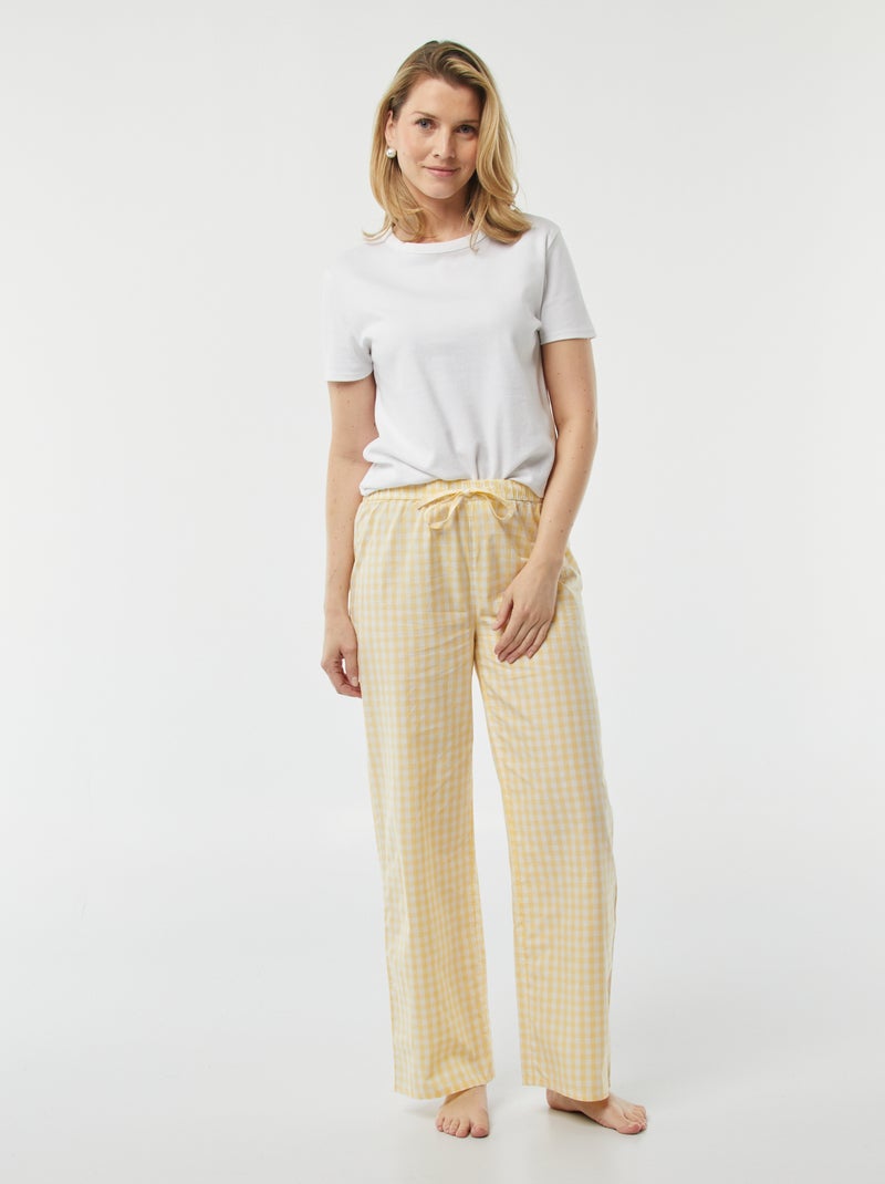 Pantalon large de pyjama JAUNE Femme Kiabi