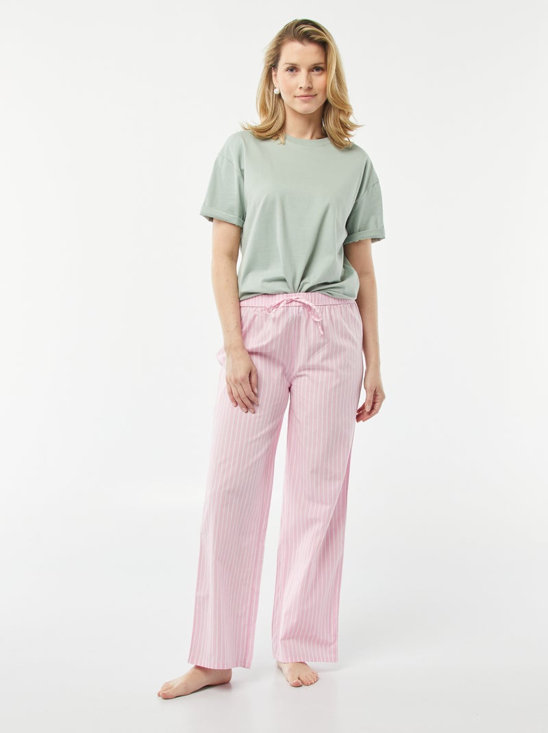 Pantalon large de pyjama Rose - Kiabi