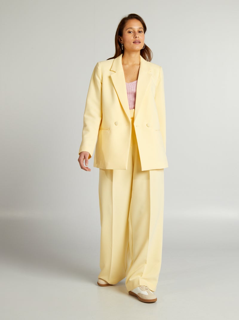 Pantalon large d'ensemble Jaune pâle - Kiabi