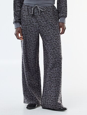 Pantalon large doudou léopard