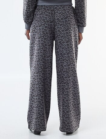 Pantalon large doudou léopard