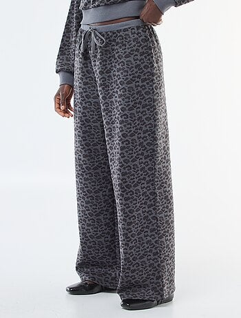 Pantalon large doudou léopard