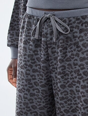 Pantalon large doudou léopard