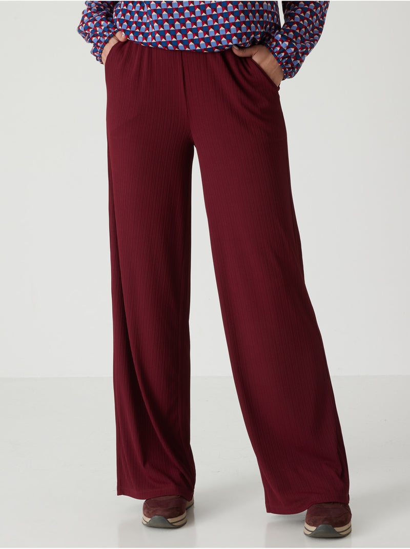 Pantalon large effet plissé - DAXON Bordeaux - Kiabi
