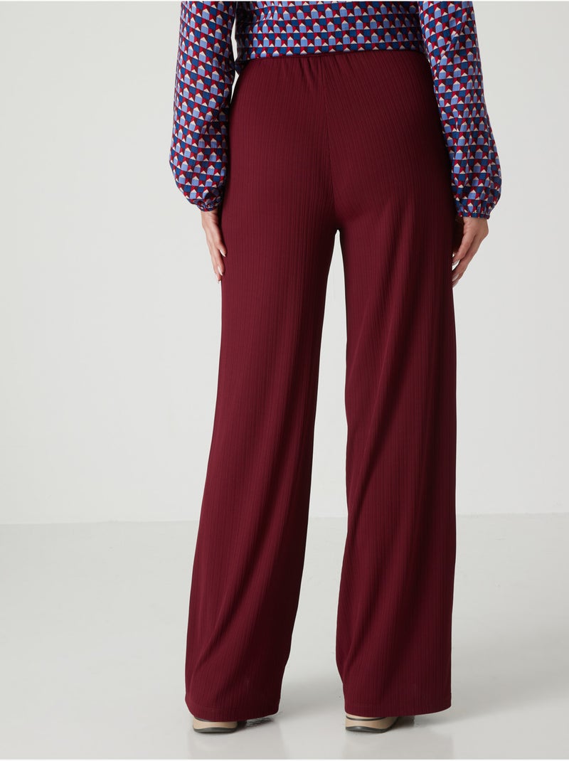 Pantalon large effet plissé - DAXON Bordeaux - Kiabi