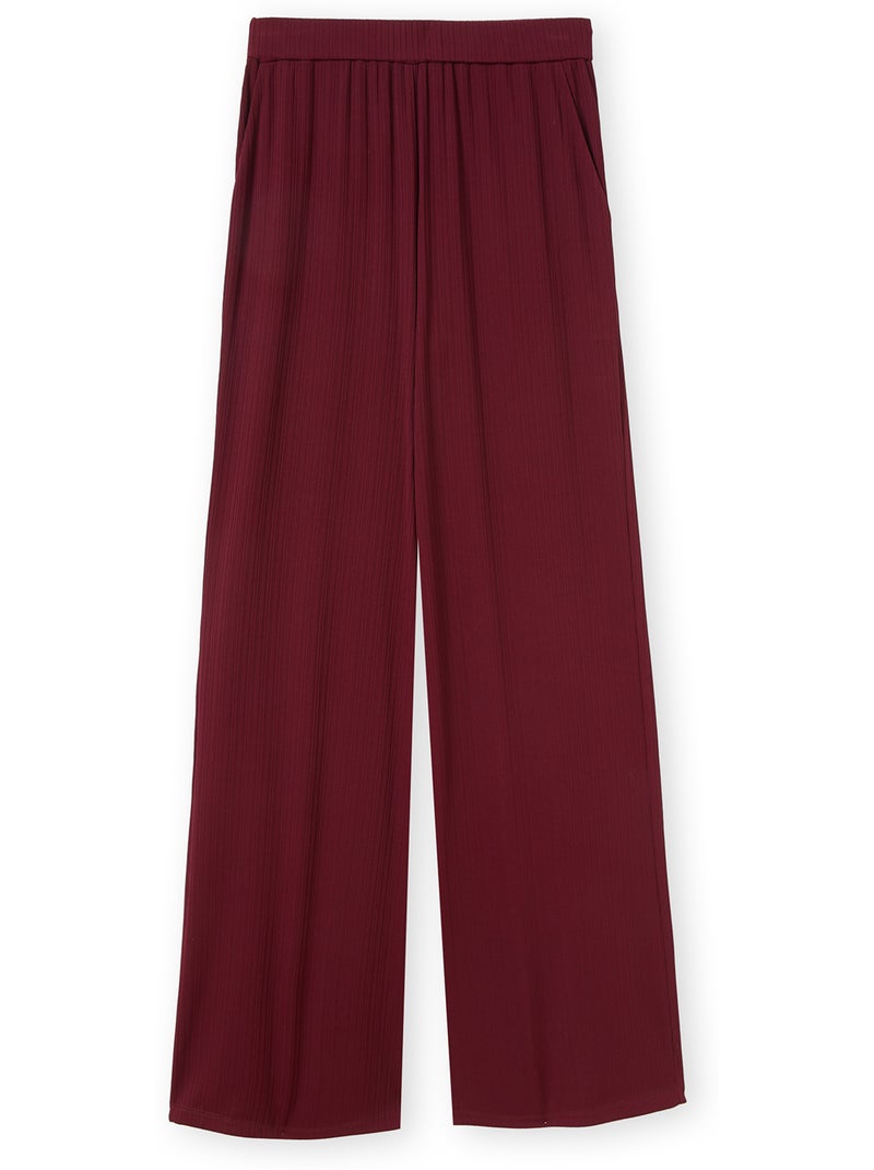 Pantalon large effet plissé - DAXON Bordeaux - Kiabi