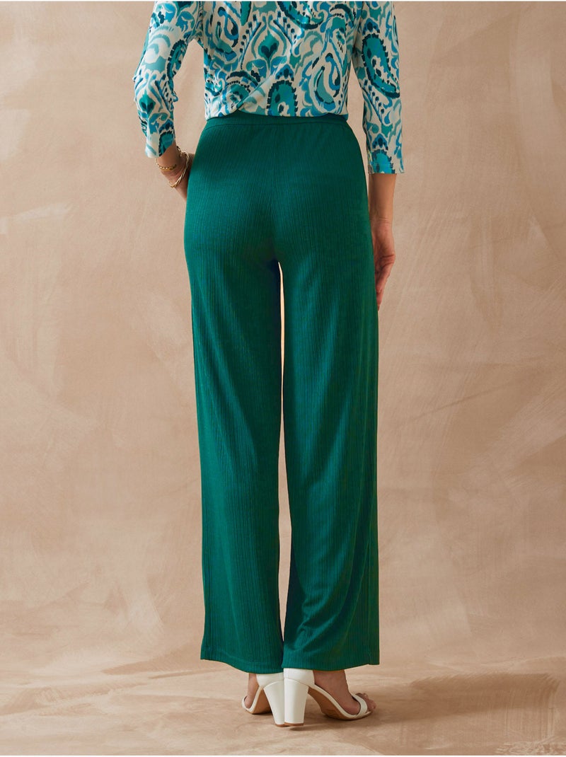 Pantalon large effet plissé - DAXON Vert émeraude - Kiabi