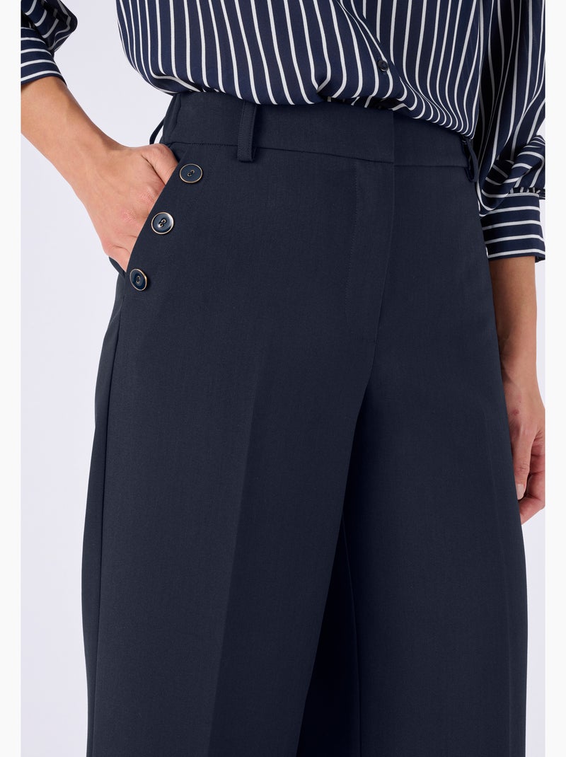 Pantalon large effet pont - Damart Bleu - Kiabi
