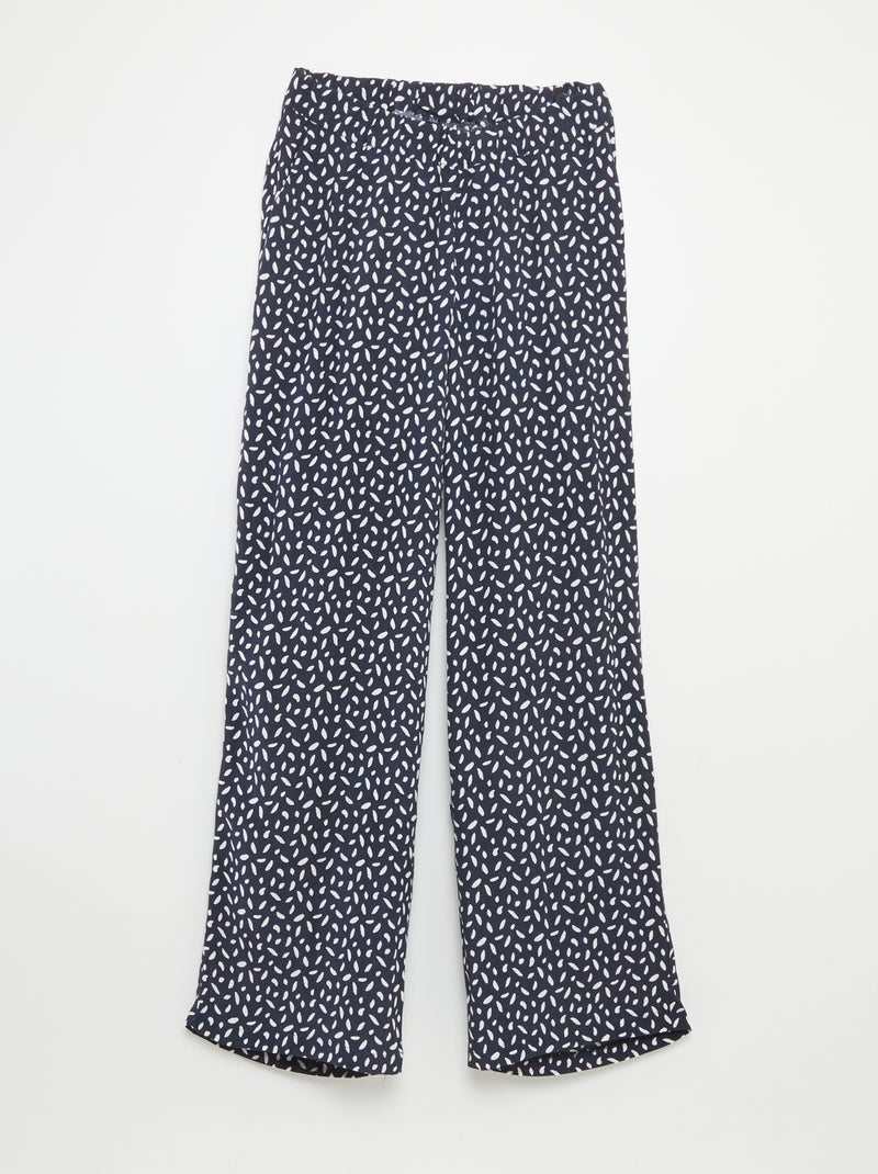 Pantalon large élastiqué - So Easy Bleu marine - Kiabi