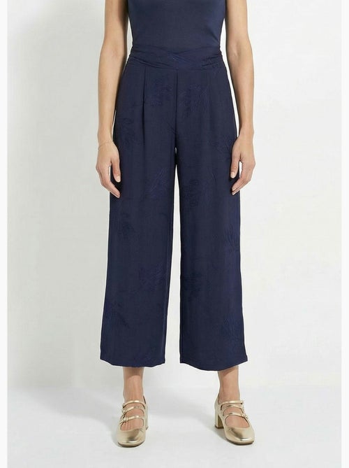 Pantalon large élastiqué brodé feuillage - Afibel - Kiabi