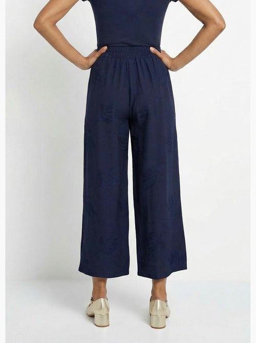 Pantalon large élastiqué brodé feuillage - Afibel - Kiabi