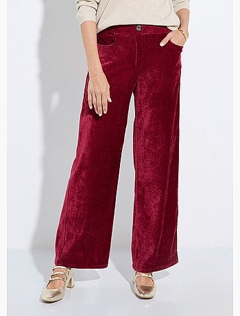 Pantalon large élastiqué en velours ras - afibel
