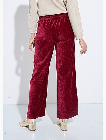 Pantalon large élastiqué en velours ras - afibel