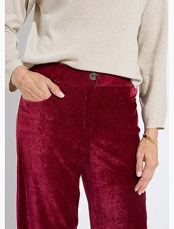 Pantalon large élastiqué en velours ras - afibel