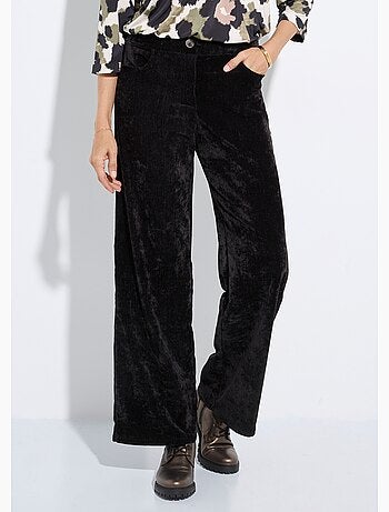Pantalon large élastiqué en velours ras - afibel