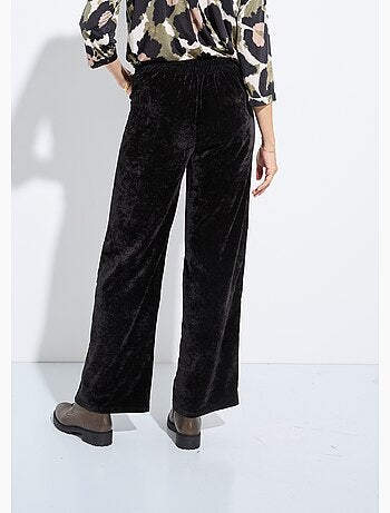 Pantalon large élastiqué en velours ras - afibel