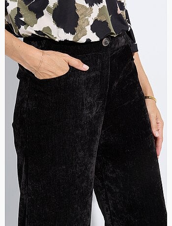 Pantalon large élastiqué en velours ras - afibel