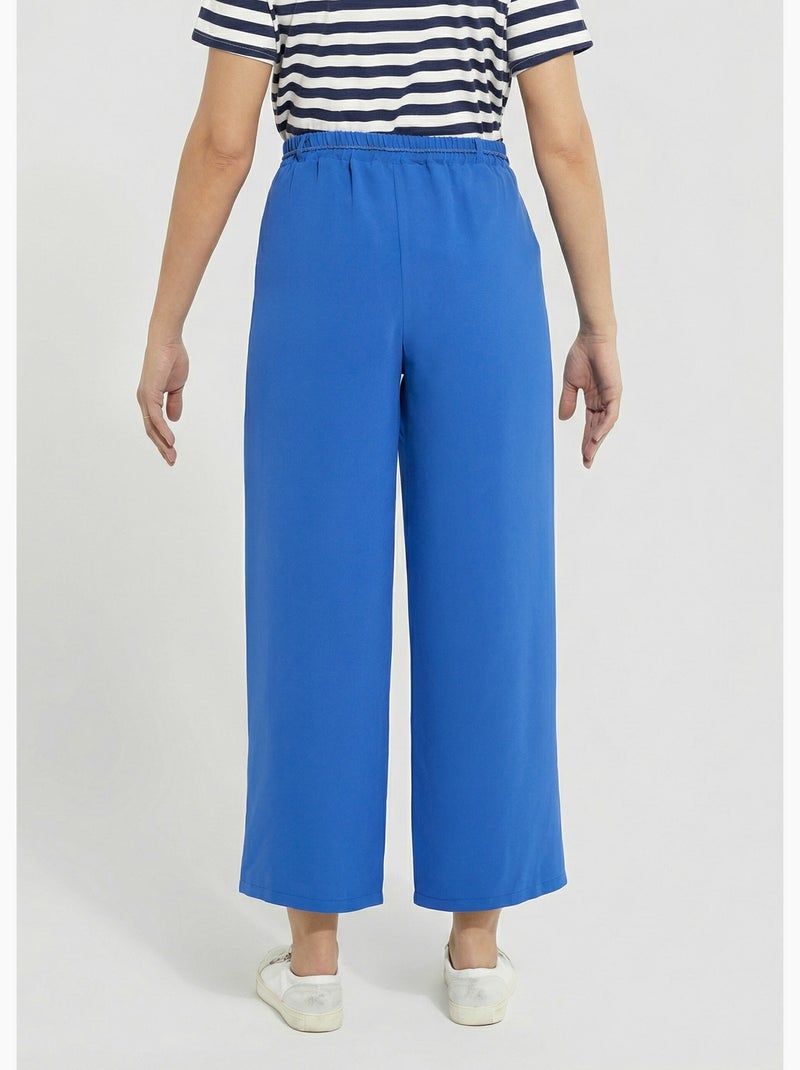Pantalon large élastiqué, Essentiel - Afibel Bleu électrique - Kiabi